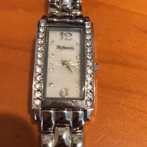Style & Co Silver Watch with Faux Diamonds